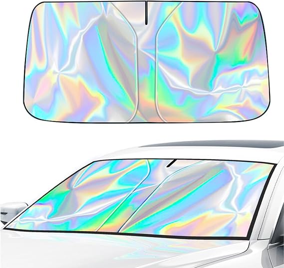 Car Windscreen Sun Shade, 145x80cm Foldable Front Windshield Sunshade