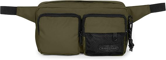 Eastpak Double Crossbody 3L Water-Resistant Bag with Dual Front Zip Pockets, Adjustable Strap, Quilted Back
