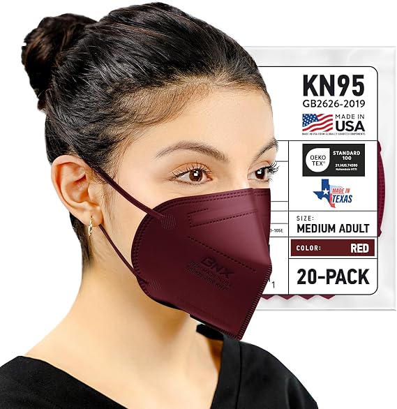 AccuMed BNX KN95 Face Masks Made in USA (Adult Large, Adult Medium, Kids Small) (Earloop) (Model: E95/E95M/E95S)