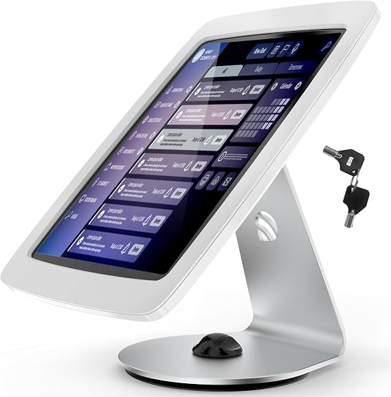 Tablet Kiosk Stand for Desk with Lock - Rotatable Swivel Compatible with 10.9" iPad 10th, Pro 11" 1 2 3 4, Air 4 5, Air 11"(M2/M3/M4), iPad 11"(A16) - BSC109WA