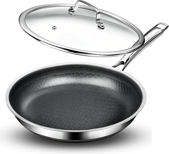 Non Stick Frying Pan, 10-inch Titanium Hybrid with Lid