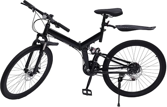 26 In Folding Mountain Bike 21 Speed Mtb Bicycle Full Suspension Disc Brake Bike Foldable Bicycle Disc Brake Mountain Bike