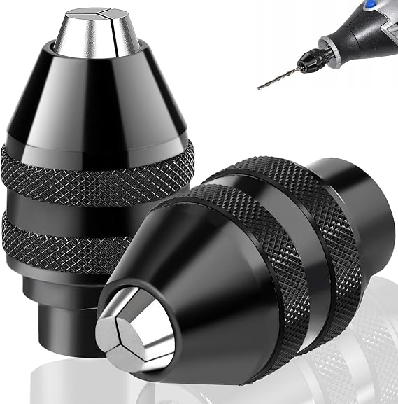 Pyroclasia 2 Pieces 4486 Drill Chuck for Dremel Chuck for Dremel Replacement 1/32 to 1/8 Quick Release Chuck Adapter Collets Accessory Kit for Dremel 400040030003983953002002858200etc.