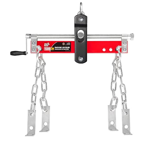 Big RED Engine Hoist Shop Crane Accessory, Steel 3 Position 3/4 Ton (1500 lbs) Engine Load Leveler with Long Adjustable Handle