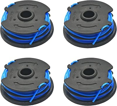 Dual 0.065 Replacement String Trimmer Spool Line Compatibal with Harbor Freight 20115E-B Bauer Corded 5.5 Amp 15 Inch String Trimmer 4 Pack Spool