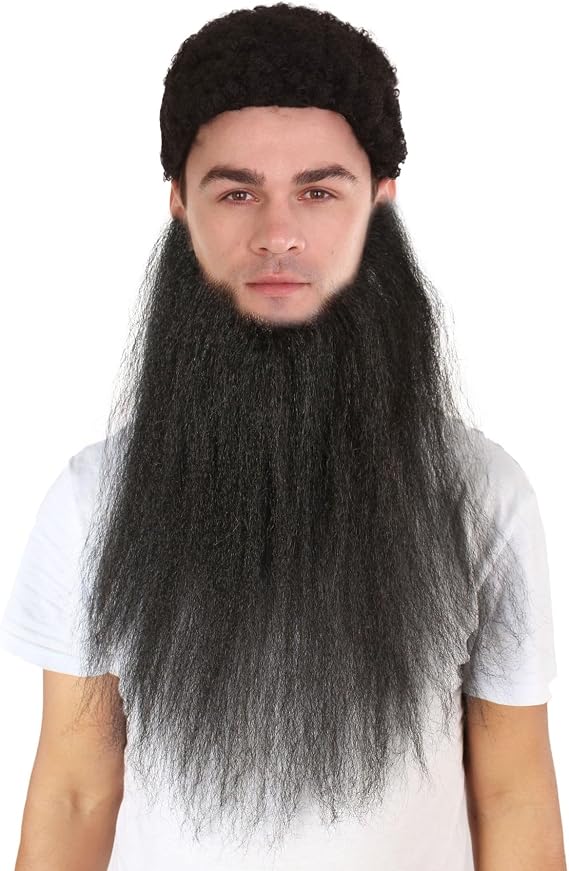 Long Synthetic Beard for Men Ideal for Cosplay and Performance