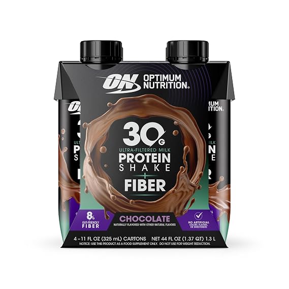 Optimum Nutrition Ultra-Filtered Milk Protein Shake, Chocolate, 11oz, 4ct