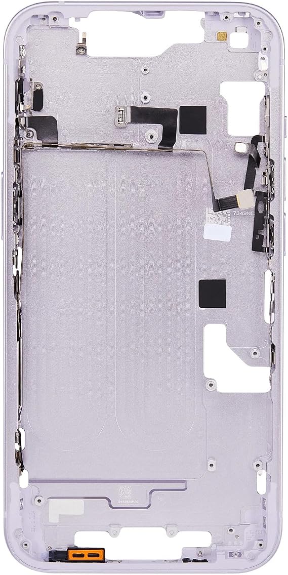 Middle Frame Housing Cover Case with Power & Volume Button Replacement Compatible with iPhone 14 6.1 Inches (US Version) (Purple)