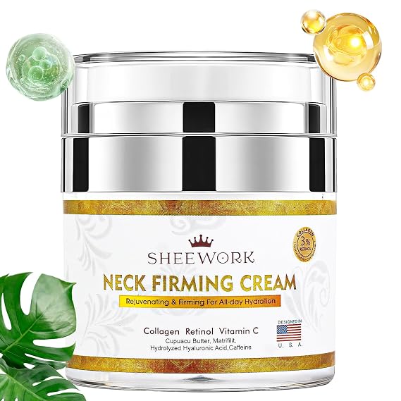 Neck Firming Cream,Tighten and Lift Neck Cream,Neck Tightening Cream Improves Sagging,Skin Tightening and Smooth of Fine Lines