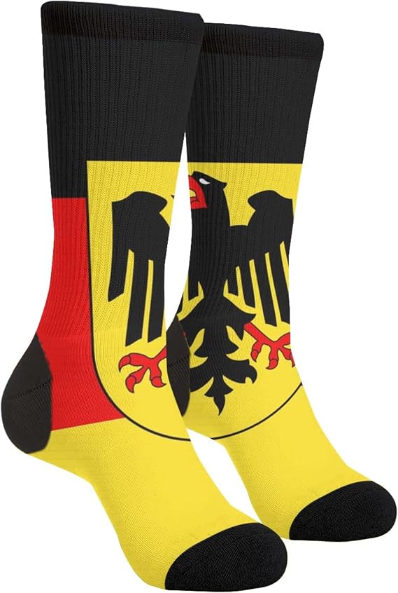 Unisex Fun Novelty Crazy Crew Socks German Flag Dress Socks