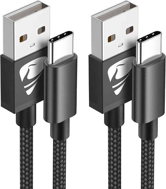 Yosou USB C Charger Cable USB A to USB C Type C Charger Fast Charging 3A Lead Braided for Samsung Galaxy S22 S21 S20,Pixel 8 7 6,PS5,Switch 1M 2Pack Black