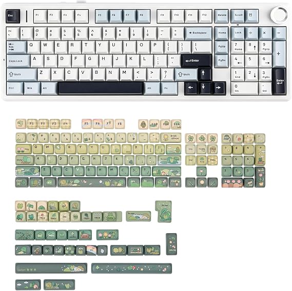 MechLands Aula F99 PRO 96% Mechanical Gaming Keyboard with KiiBoom X Cosydiaries Rainy Froggy Day Keycap Set