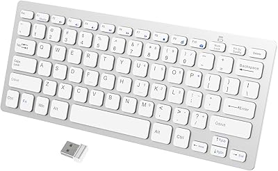 JETech Ultra-Slim 2.4G Wireless Keyboard for Windows White - 2161