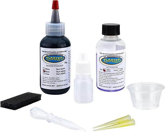 RecPro RV Plastic Repair Kit for Fender Skirts, Tubs, Dashboards, ABS Tanks, and More (Black)