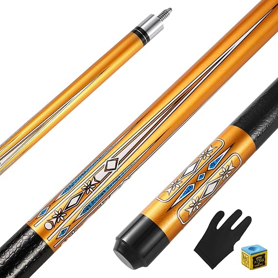 Pool Cue Stick, 58 Inch 20oz Billiard Cue Maple Pool Cue 13mm Tips for Professional Pool Cue Players, 1/2 Cue Sticks for Billiard Table Sports