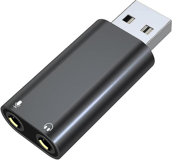 pastall Upgraded USB to 3.5mm Jack Audio Adapter, USB A to Aux Adapter External Stereo Sound Card, USB to Headphone Jack Adapter for Headphone/Mac/Linux/Laptop/Desktops/Docking Station