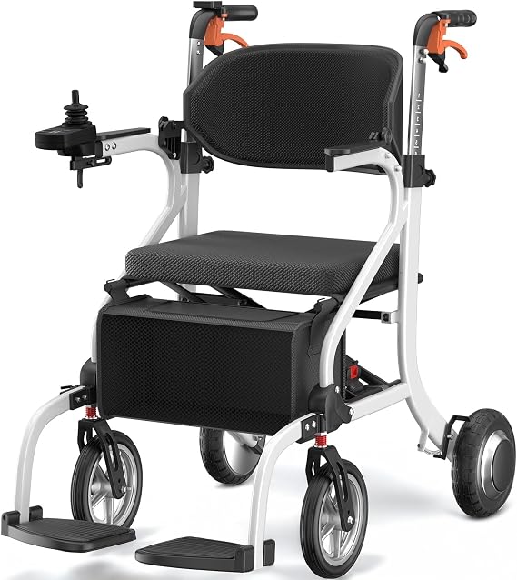 3 in 1 Electric Walker Wheelchair Combo Rollator Walker with Seat