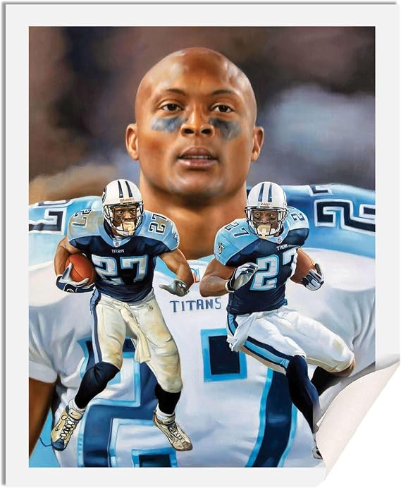 Eddie George Tennessee Football Team Pro RB Professional Running Back Art Print 1AM3 on 40x50 polyester canvas