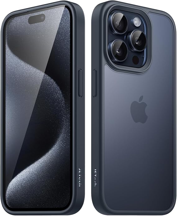 JETech Matte Case for iPhone 15 Pro, Blue