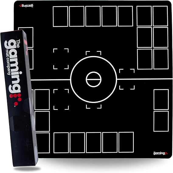 The Gaming Mat Company 2 Player Compatible Playmat for Pokemon Cards 28.35" x 28.35" x 0.08" Black & White Battle Mat Stadium Board for TCG Play & Trading Cards