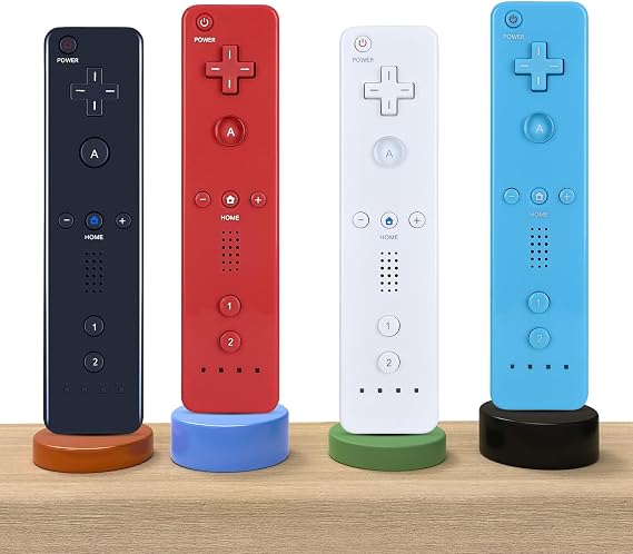 RETROSUN New Replacement Remote Control with Built in Motion Plus and Nunchuck Compatible with Wii and Wii U Remote Controller with Gamepad Joystick and Silicone Case and Wrist Strap (Red