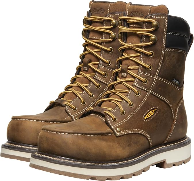 KEEN Utility Cincinnati 90 Degree 8" Waterproof Belgian/Sandshell 9.5 D (M)