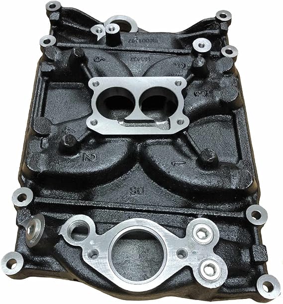 New 4.3L, 262 CID 2 barrel Vortec Marine Intake Manifold Assembly. Replaces Mercruiser 824324T02, Volvo Penta 3855805