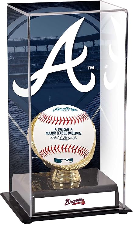 Atlanta Braves Sublimated Display Case with Image - Baseball Logo Display Cases ''Case Only''