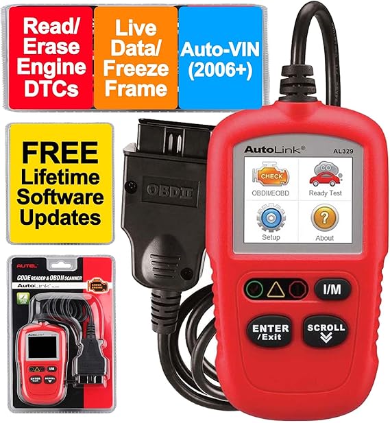 Autel OBD2 Scanner AL329, Vehicle Check Engine Code Reader
