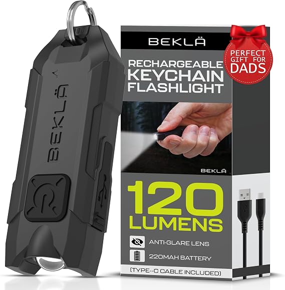 Rechargeable Keychain Flashlight, 120 Lumen Mini Flashlight, EDC Keychain Light, Flashlight Keychain, Small Flashlights.