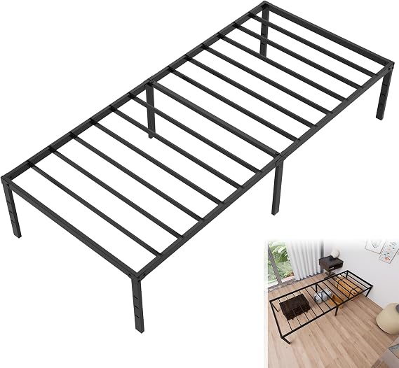 Metal Bed Frame as Sturdy Bed Frame and Modern Metal Bed Including Slatted Frames Practical Underbed Storage Space Easy Assembly and Durable Construction Single Bed 90 x 200 cm
