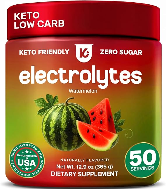 Keppi Electrolytes Powder Watermelon Flavor 50 Servings Electrolytes Powder No Sugar for Hydration Keto & Fasting Friendly Electrolyte Drink w/Magnesium, Potassium - No Sugar Electrolytes