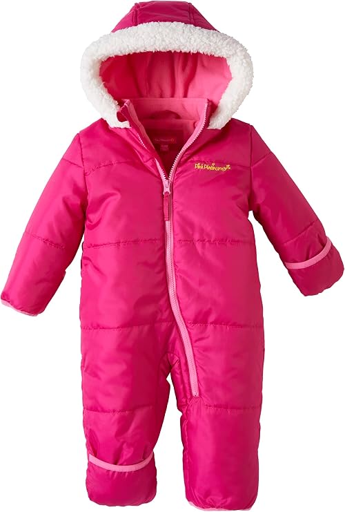 Pink Platinum Baby Girls Hooded Snowsuit Onesie Winter Bunting