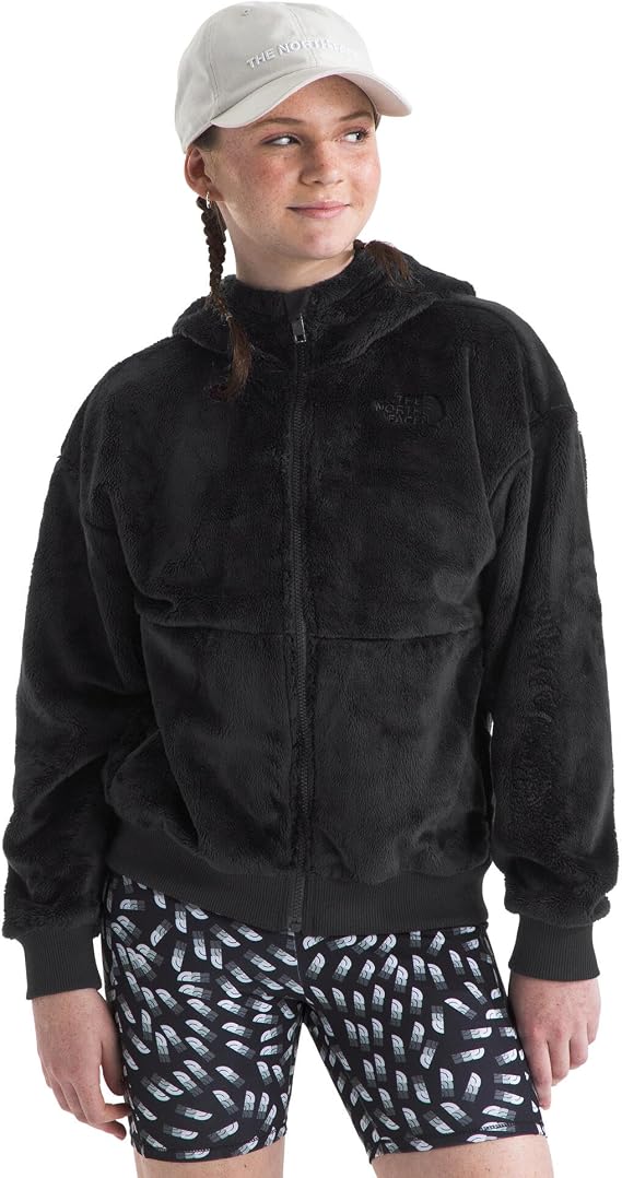 THE NORTH FACE Girls' Osito Full Zip Hoodie | Fleece Hooded Jacket With Hand Pockets & Durable Ribbed Collar