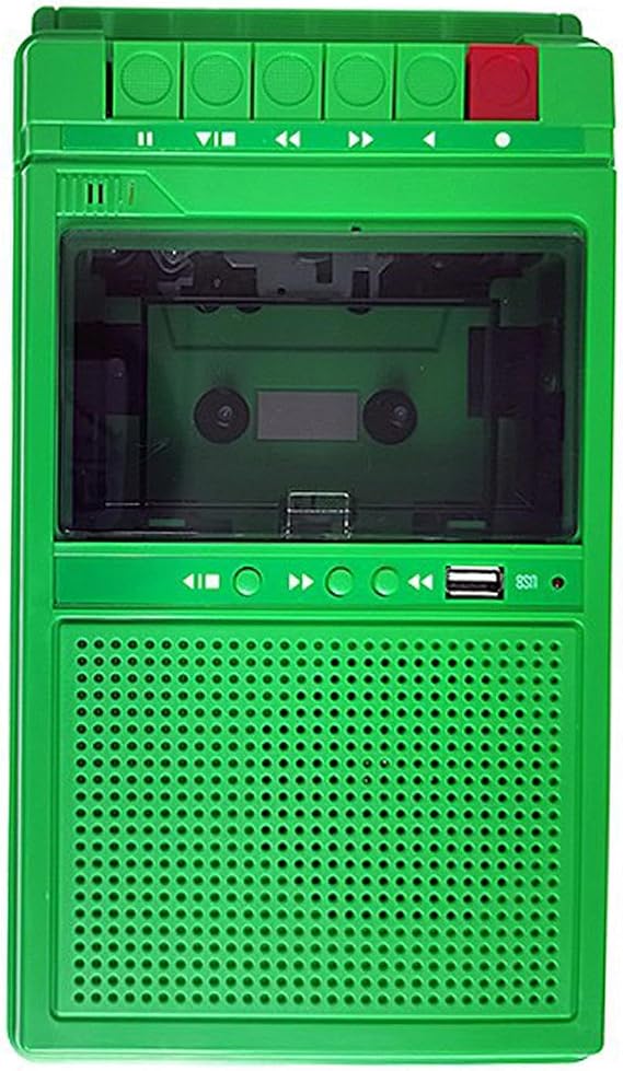 Portable Cassette Player Speaker Cassette Player Portable USB Powered Cassette Tape Player Compact USB Cassette Player Small Thin Professional Small Tape Recorder for Men and Women, Green