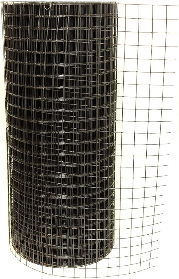 Deerbusters DE1735 3' x 100' 19 Gauge 1" x 1" Mesh PVC Coated Welded Wire, Black