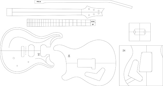 Electric Guitar Routing Template - PRS24