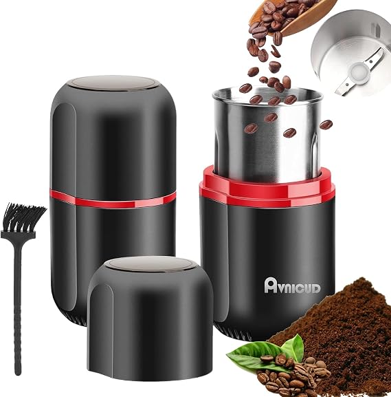 Electric Coffee Grinder - 120 g Capacity Spice Mill for Nuts Spices Cereals Peppers 150 W Electric Mill with Brush Black