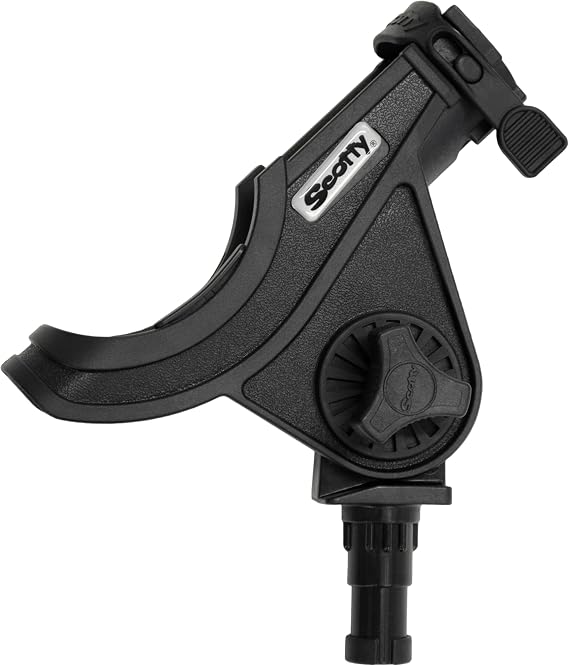 Scotty #279-BK Baitcaster/Spinning Rod Holder Without Mount, Black