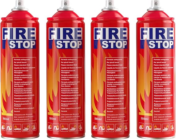 AmzBoom Fire Extinguisher 4-Pack with Mount Brackets,Portable for Home, Kitchen, Car, Boat,BBQ -Multi-Purpose Fire Protection