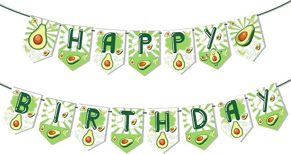 1pcs Avocado Theme Banner Party Supplies for Avocado Fruit Decorations Birthday Party Bunting Banner