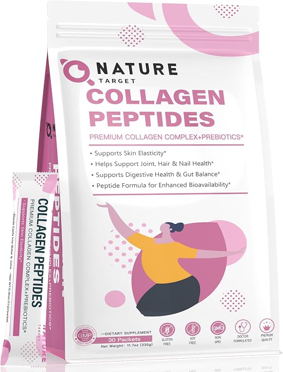 NATURE TARGET Multi Collagen Peptides Powder, 30 Stick Packs