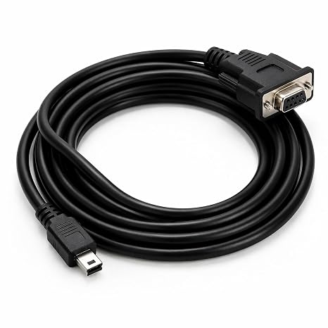 USB to RS232 Serial Adapter, USB Mini 5 Pin Male to DB9 9 Pin Female Serial Converter Cable 1.8M/6Feet (mini USB to RS232 Serial)