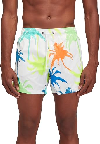 SUNDEK Mens Elastic Waist Boardshort, Swim Trunks 14" Length 5" Inseam