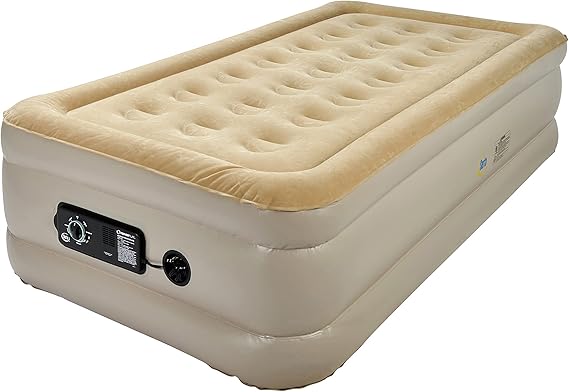 Serta Raised Air Mattress with Never Flat Pump | Luxury Inflatable Mattress with Built in Air Pump to Ensure a Good Nights Rest | Heavy Duty Blow Up Mattress with Self Inflating Pump