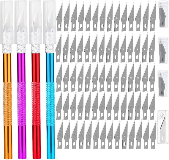 YALOK 78PCS Craft Knife Set, Stainless Steel Exacto Knife Kit with 70 Blades, Precision Hobby Knife Accessories, Universal for Art, Scrapbooking, Stencil