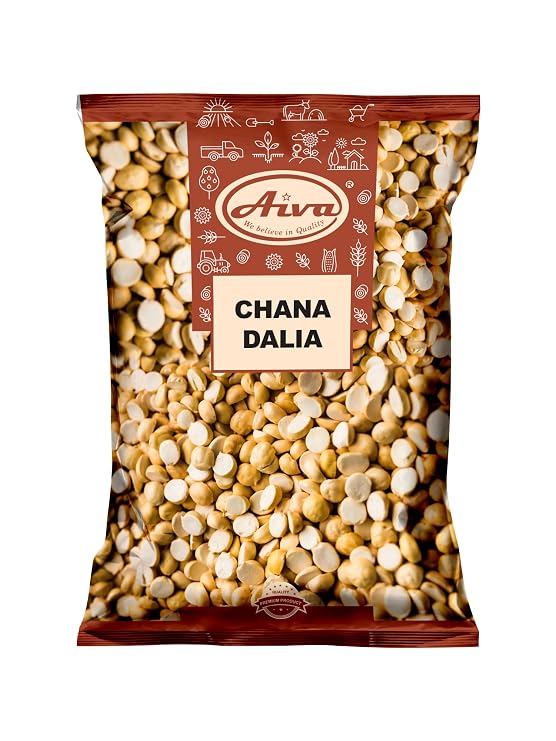 Aiva Chana Dalia | Roasted Split Chickpeas | Roasted Gram | Daliya Snack & Cooking Ingredient | Ready to Use | 14 OZ (400 GM)