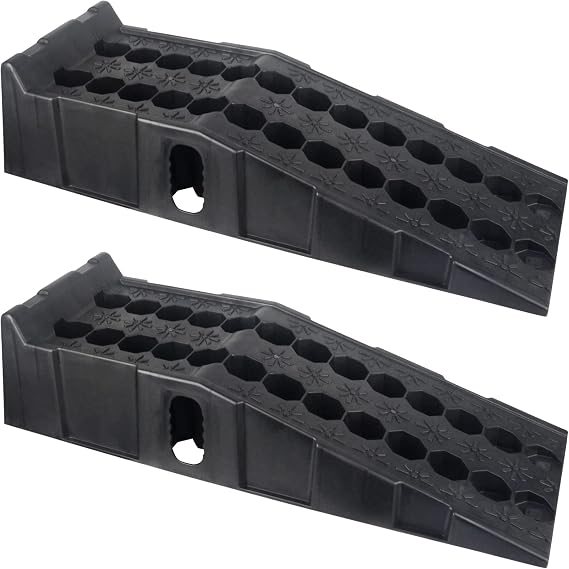 DAYUAN 2 pcs 7 ton Plastic Car Ramps Heavy Duty Garage Ramps for Lifting Automotive Vehicles Workshop Car Service and Repair