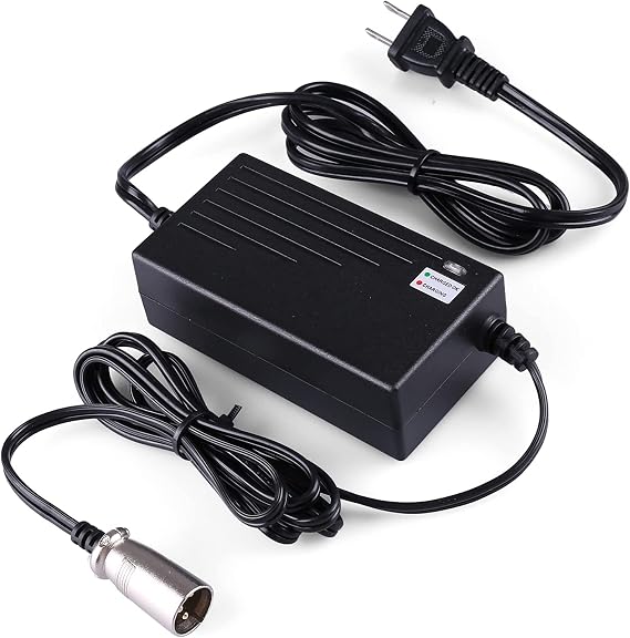 36V 1.5A Battery Charger for Razor MX500 36V 1500mA SLA Battery Charger with 3-Pin XLR Connector - Compatible with Razor Crazy Cart XL, MX650, Currie,