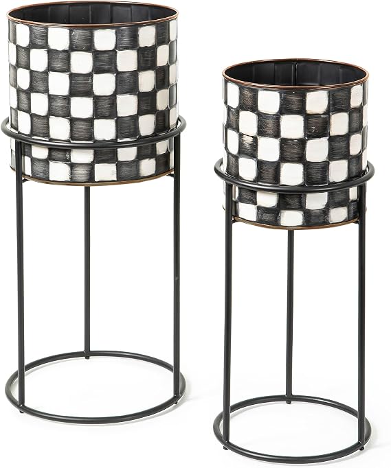 MACKENZIE-CHILDS Metal Planters Set, Check It Out